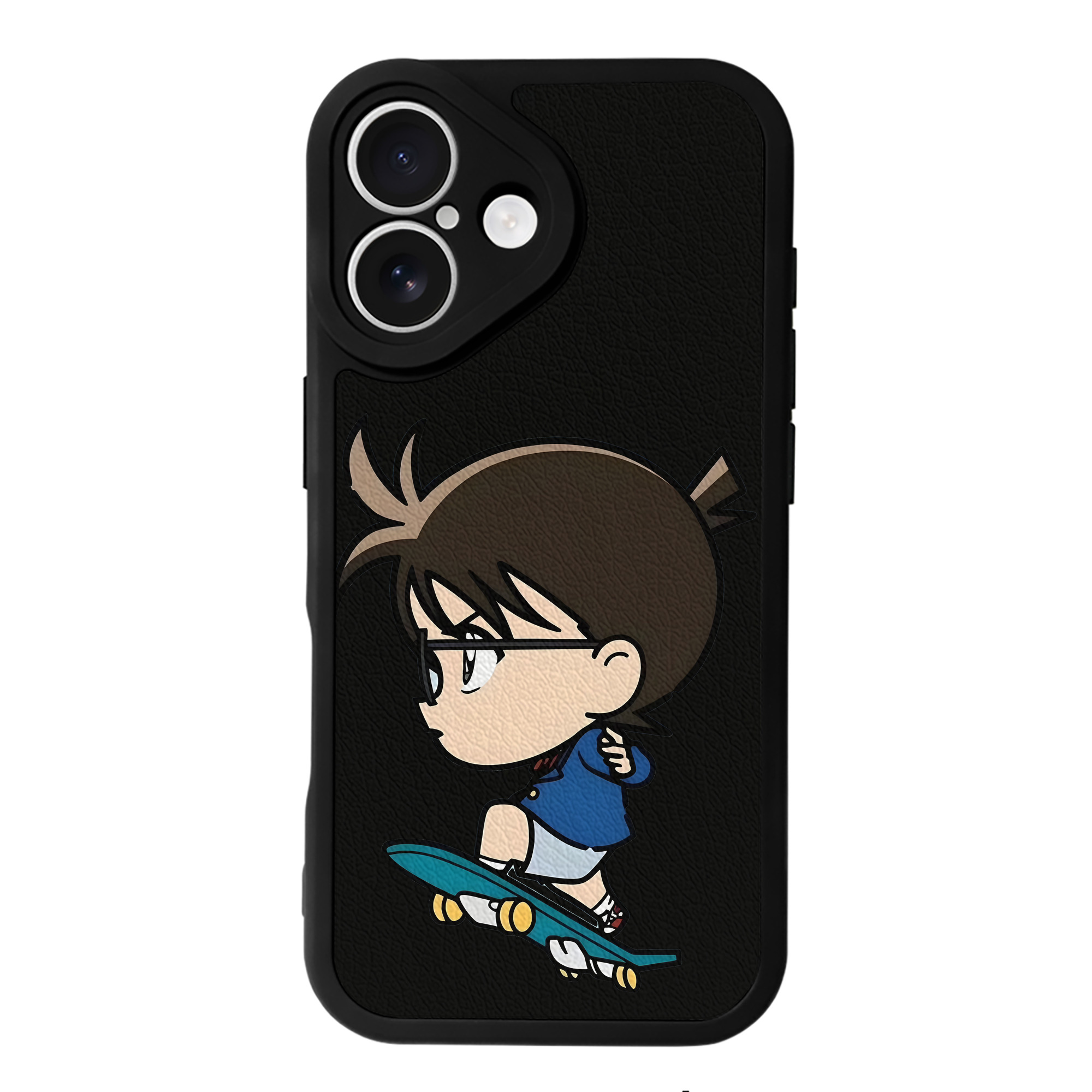 （画像用） 名探偵コナン 江戸川 コナン Detective Conan Conan Edogawa 【iPhone 16シリーズ対応】シリコンスマホケース（レザー調） 材質：シリコン